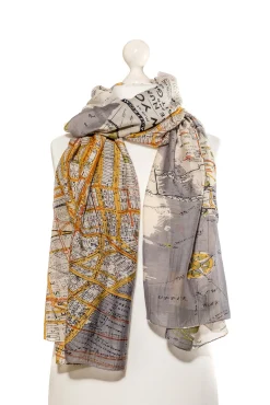 New York City Grey Map Scarf
