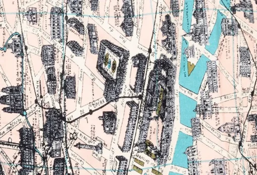 Paris Map Scarf
