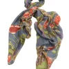 Peacock And Poppies Grey Scarf