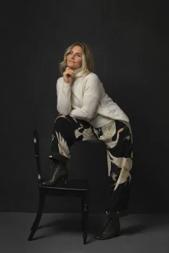 Stork Black Crepe Lounge Pants
