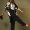 Stork Black Midi Kimono