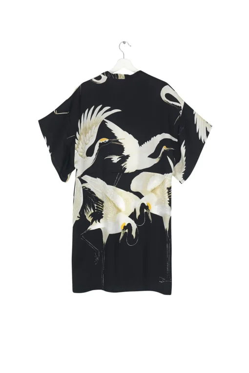 Stork Black Midi Kimono