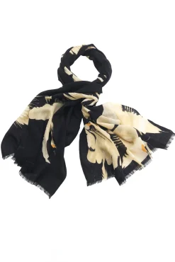 Stork Black Wool Scarf