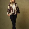 Stork Burgundy Kimono
