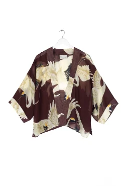 Stork Burgundy Kimono