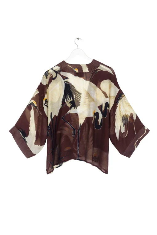 Stork Burgundy Kimono