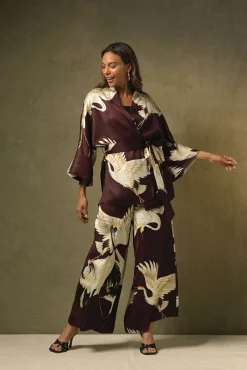 Stork Burgundy Palazzo Pant