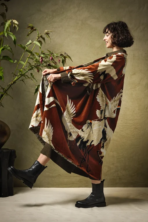 Stork Cigar Velvet Duster Coat