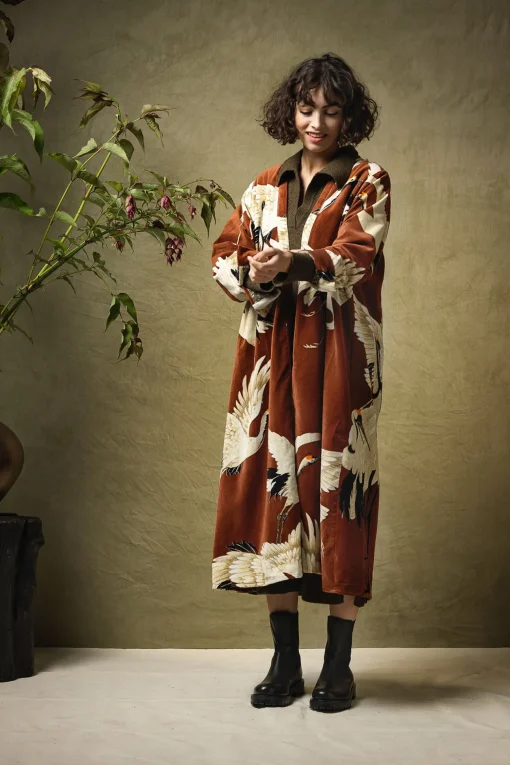 Stork Cigar Velvet Duster Coat