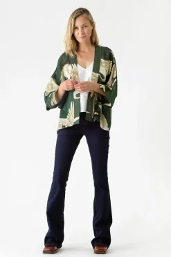 Stork Forest Green Kimono