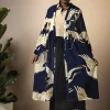 Stork Navy Velvet Duster Coat