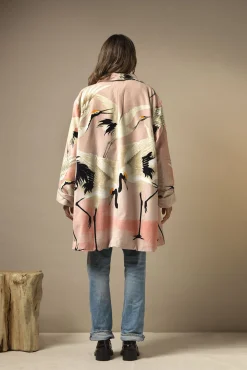 Stork Pink Velvet Boyfriend Jacket