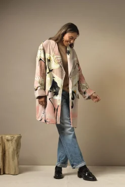 Stork Pink Velvet Boyfriend Jacket