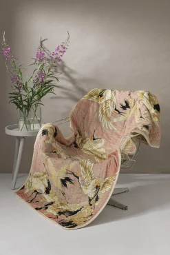 Stork Pink Velvet Throw
