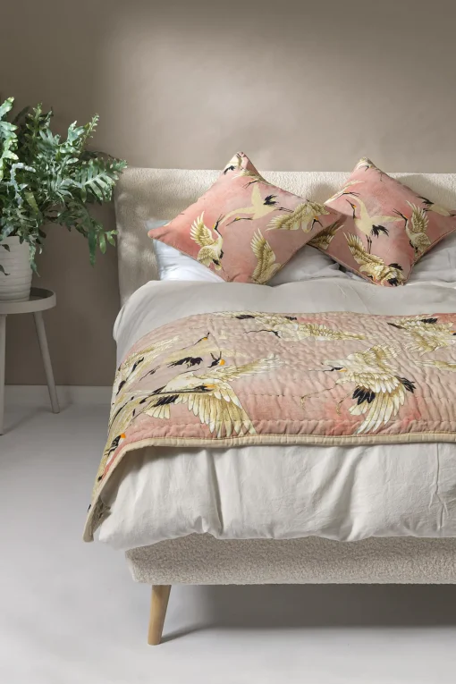 Stork Pink Velvet Throw