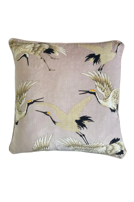 Stork Plaster Pink Square Velvet Cushion