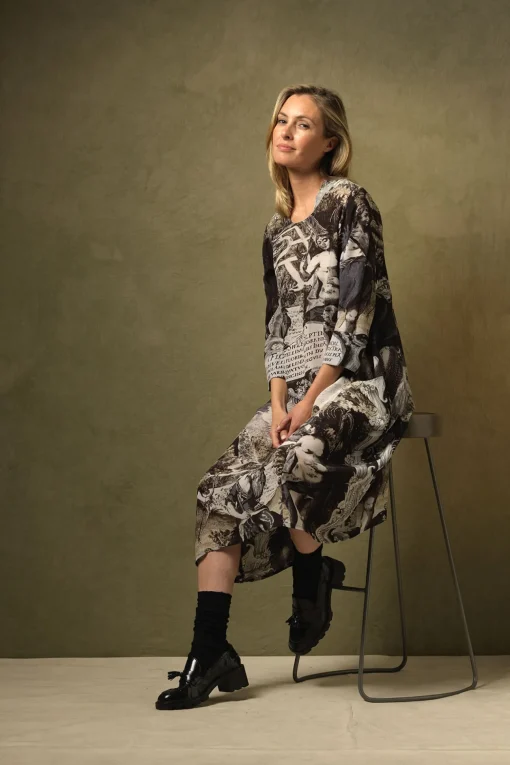 Sunburst Grey Asymmetric Dress