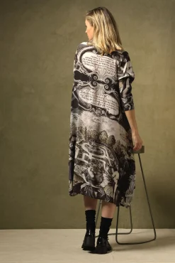 Sunburst Grey Asymmetric Dress