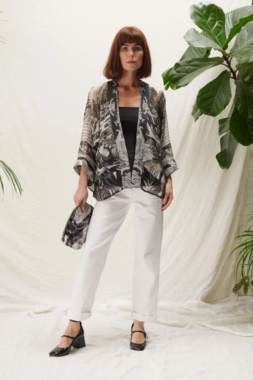 Sunburst Grey Kimono