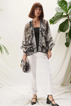 Sunburst Grey Kimono