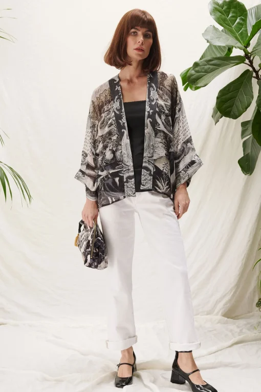 Sunburst Grey Kimono