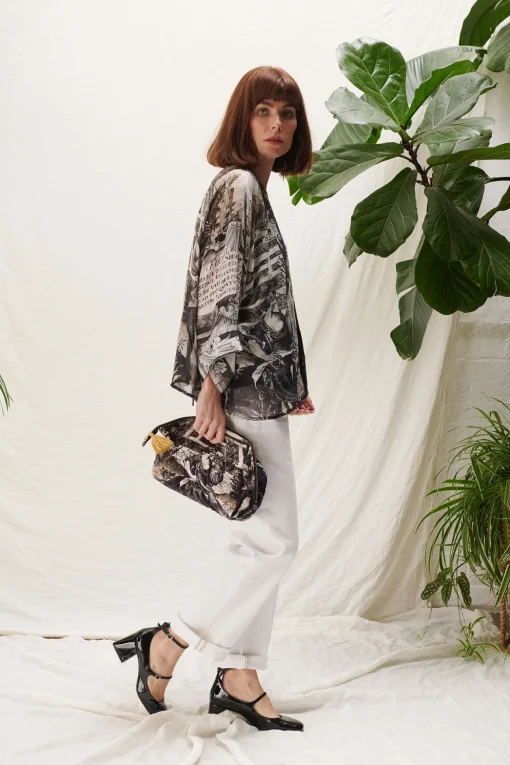 Sunburst Grey Kimono