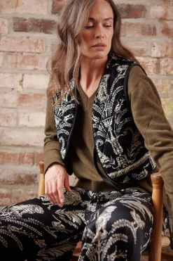 Vintage Damask Black Gilet
