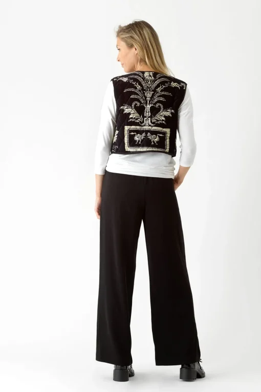 Vintage Damask Black Gilet