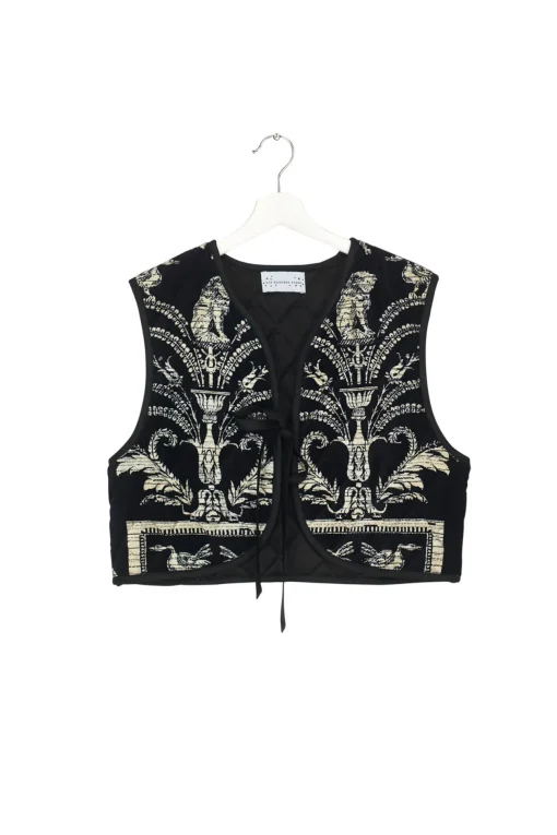 Vintage Damask Black Gilet