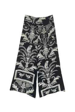 Vintage Damask Black Palazzo Pant