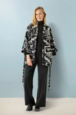 Vintage Damask Black Wrap Jacket
