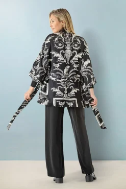 Vintage Damask Black Wrap Jacket