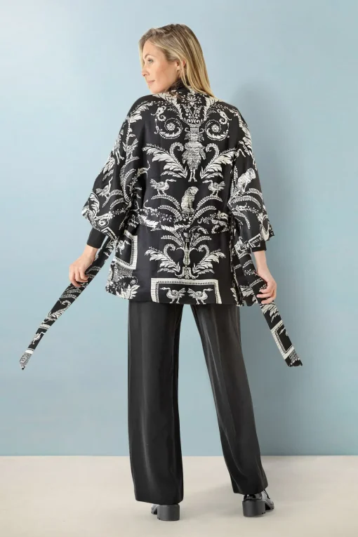 Vintage Damask Black Wrap Jacket