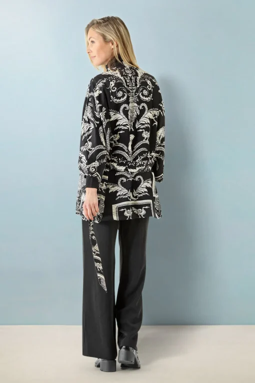 Vintage Damask Black Wrap Jacket