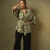 Vintage Damask Sage Wrap Jacket