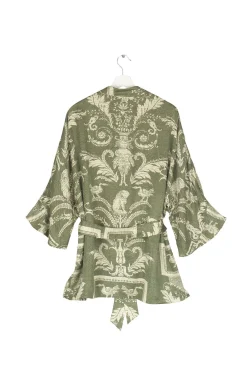 Vintage Damask Sage Wrap Jacket