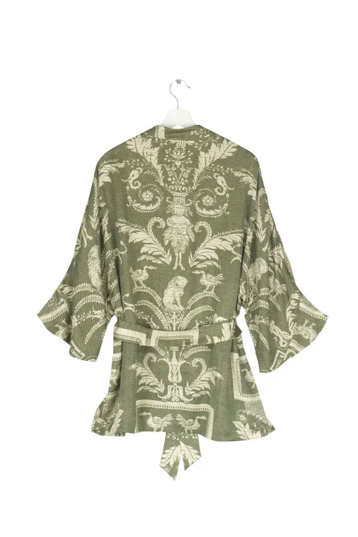 Vintage Damask Sage Wrap Jacket