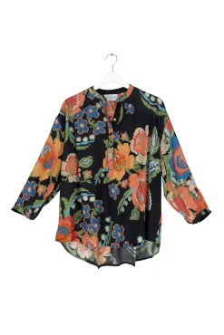 Woven Flower Black Darcy Shirt