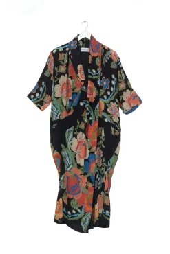 Woven Flower Black Rachel Dress