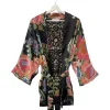Woven Flower Black Wrap Jacket